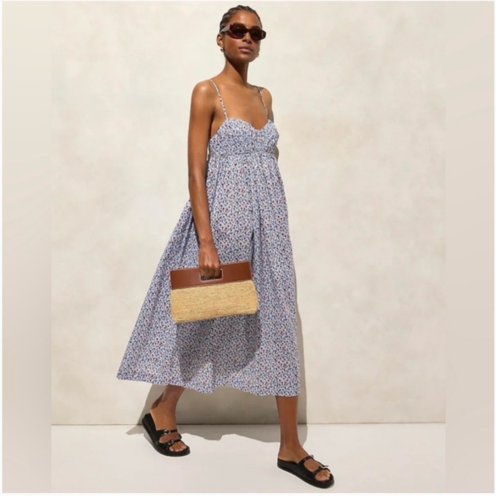 J. Crew cotton voile empire-waist dress in poppy print